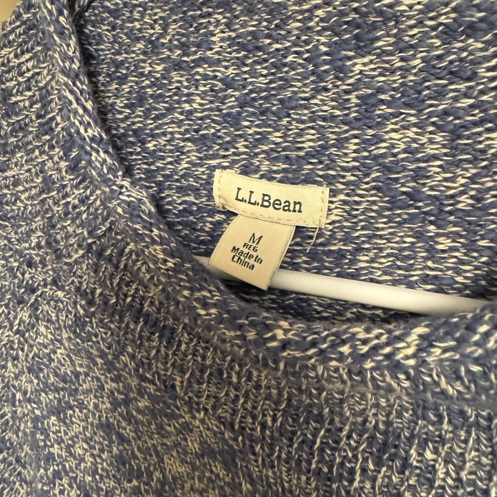 L.L. Bean Marled Blue and Cream Knit